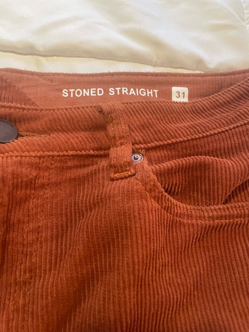 Volcom Stoned Straight Corduroy Pants in Nutmeg - Women Jeans - Picture 3 of 6